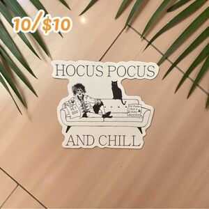 Hocus Pocus & Chill Sticker – Spooky Halloween Couch | Witchy Humor Sticker
